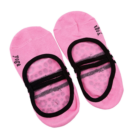 2Pairs Women Non-Slip Grips & Straps Pilates Yoga Socks