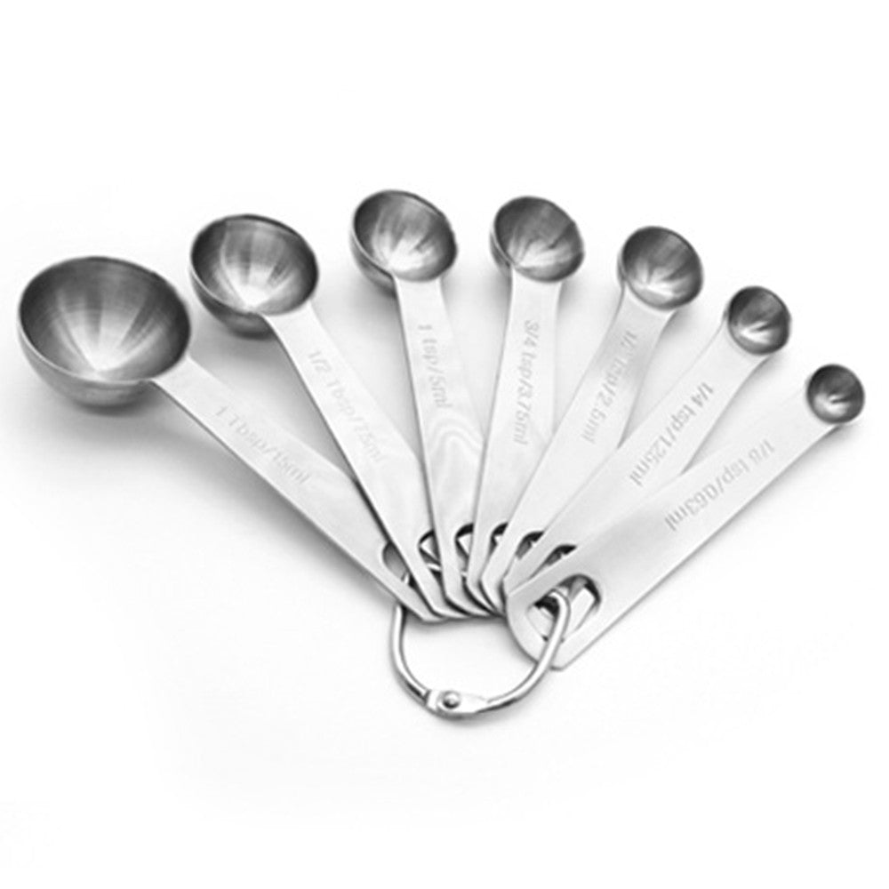 Set of 7Pcs Stainless Steel Engraved Measuring Spoon