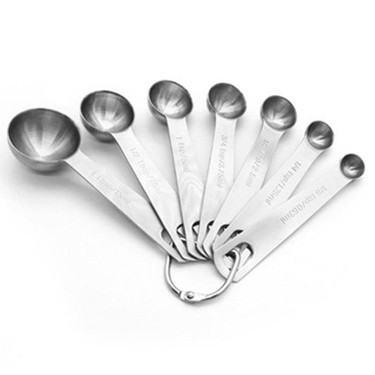 Set of 7Pcs Stainless Steel Engraved Measuring Spoon