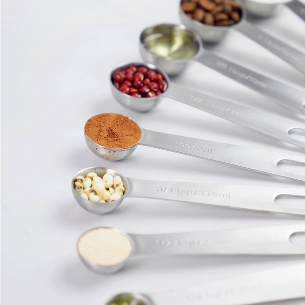 Set of 7Pcs Stainless Steel Engraved Measuring Spoon