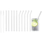24Pcs Clear Glass Straws with Brushes Set