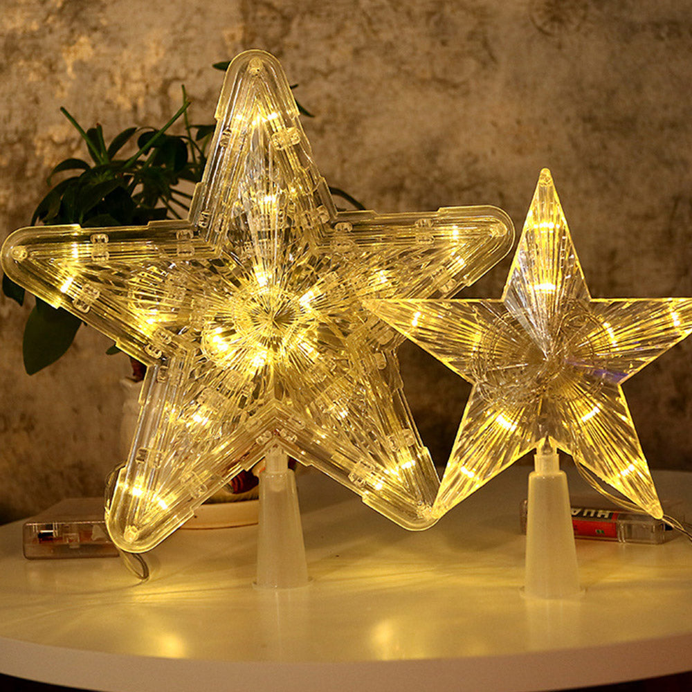 10LED Star Tree Topper Christmas Glowing Light Hanging Adornment