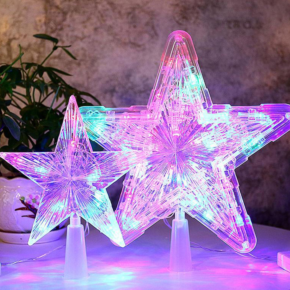 10LED Star Tree Topper Christmas Glowing Light Hanging Adornment