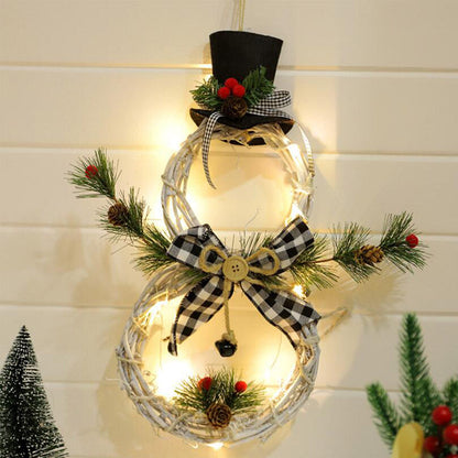 Pine Cones and Red Berries Christmas Wreath Lights