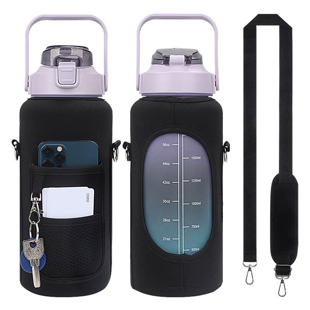 2L Water Bottle Pouch Sleeve Water Bottle Carrier Bag With Shoulder Strap