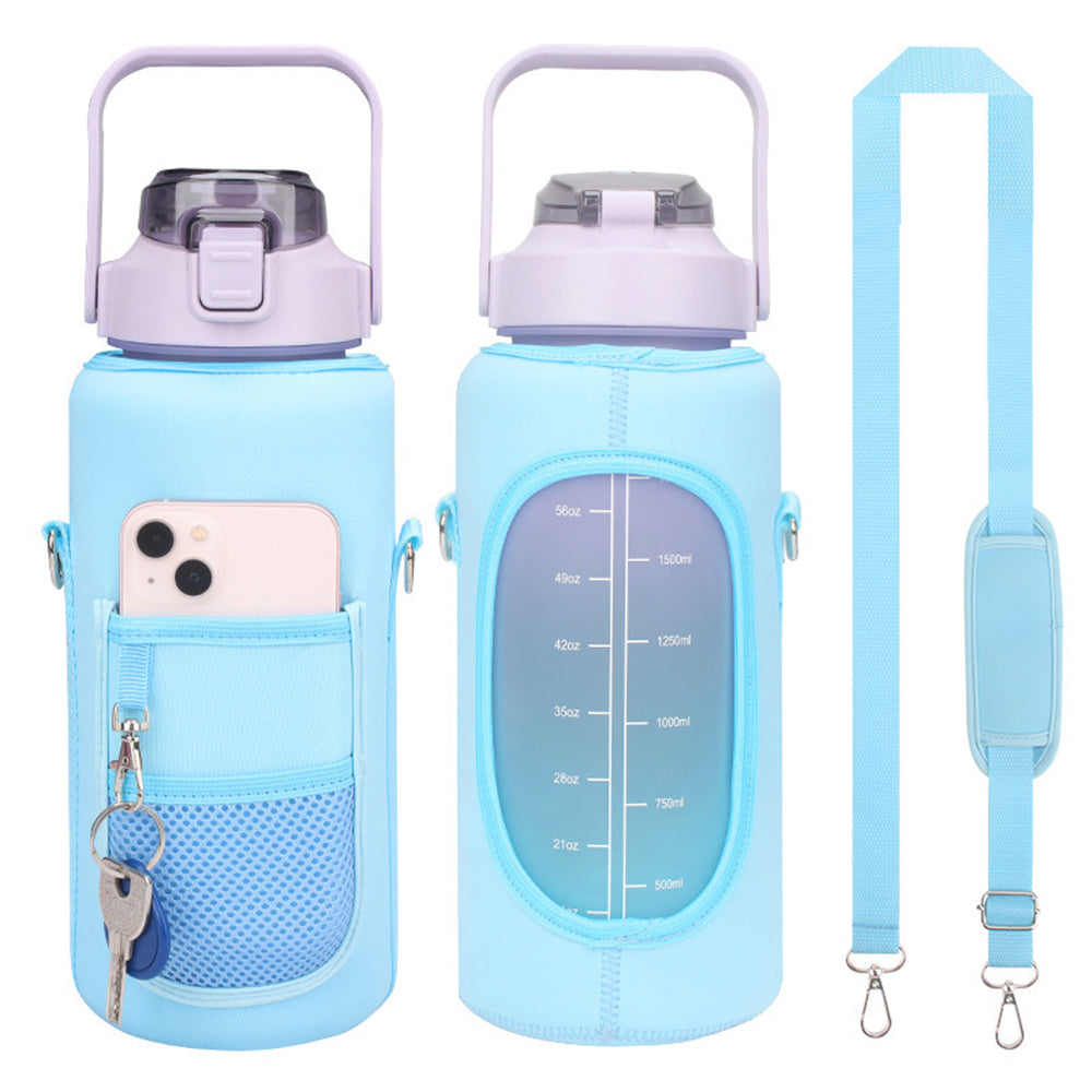 2L Water Bottle Pouch Sleeve Water Bottle Carrier Bag With Shoulder Strap