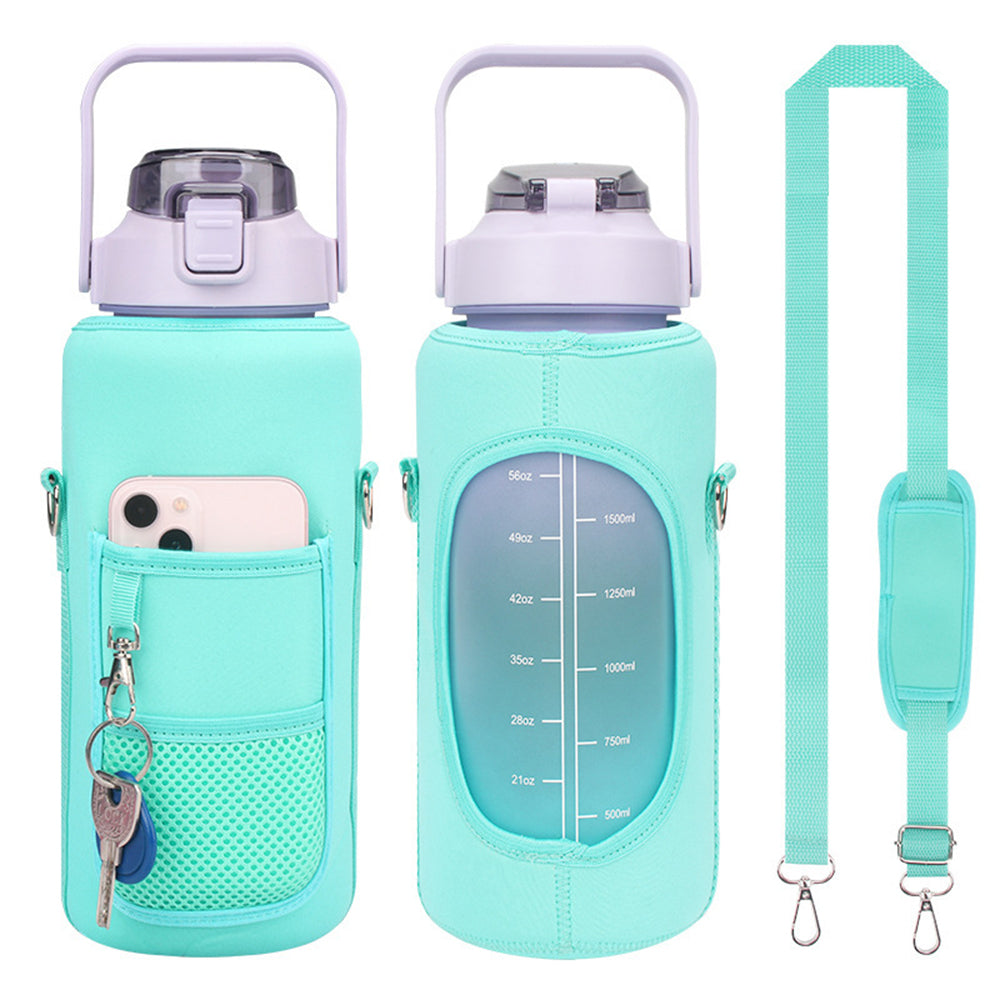 2L Water Bottle Pouch Sleeve Water Bottle Carrier Bag With Shoulder Strap