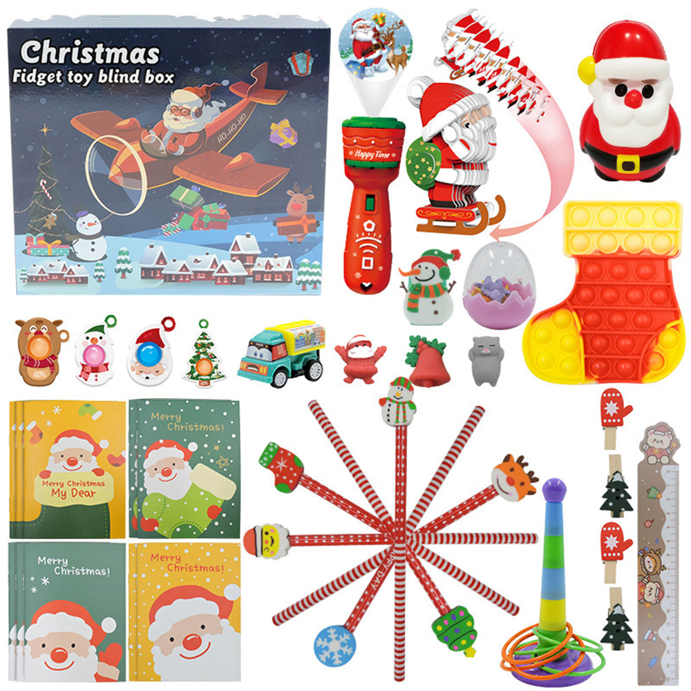 Fidget Calendar Advent Christmas Pop Simple Dimple Toy Set-Santa Calus