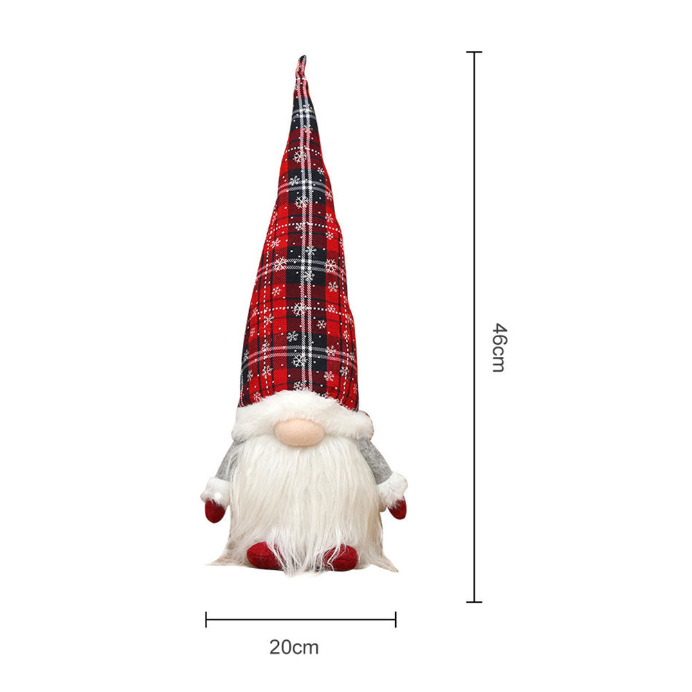 Christmas Gnome Santa Light with Plaid Hat