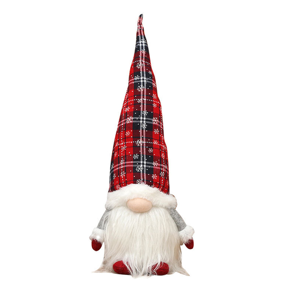 Christmas Gnome Santa Light with Plaid Hat