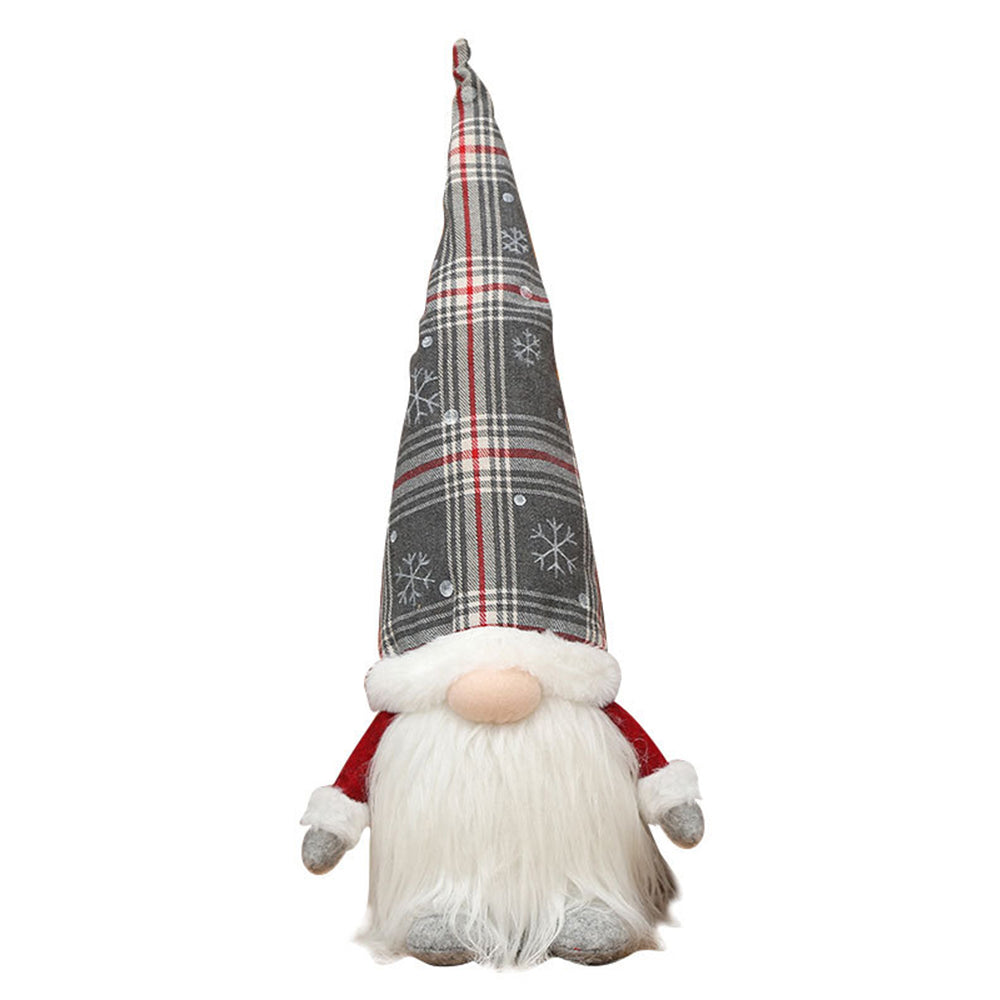 Christmas Gnome Santa Light with Plaid Hat