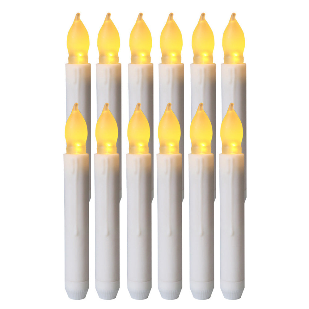 12-Pack Battery Operated Flameless LED Taper Candles Lights