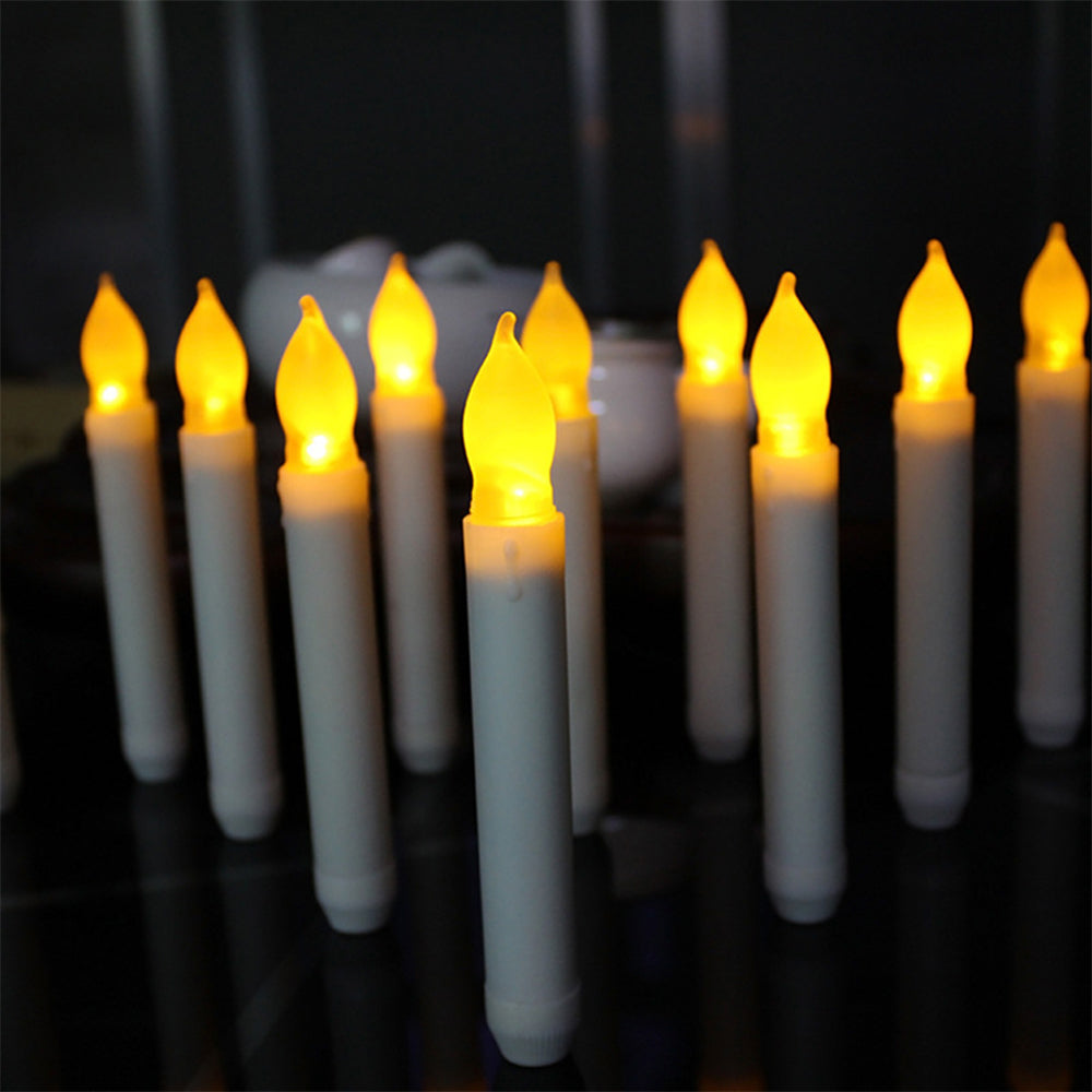 12-Pack Battery Operated Flameless LED Taper Candles Lights