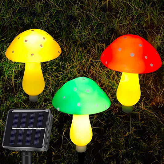 Solar Powered LED Mushroom Fairy String Light Outdoor Garden Landscape Decor