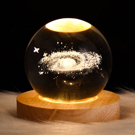 3D Milky Way System Ball with LED Stand Base Romantic Decor Galaxy