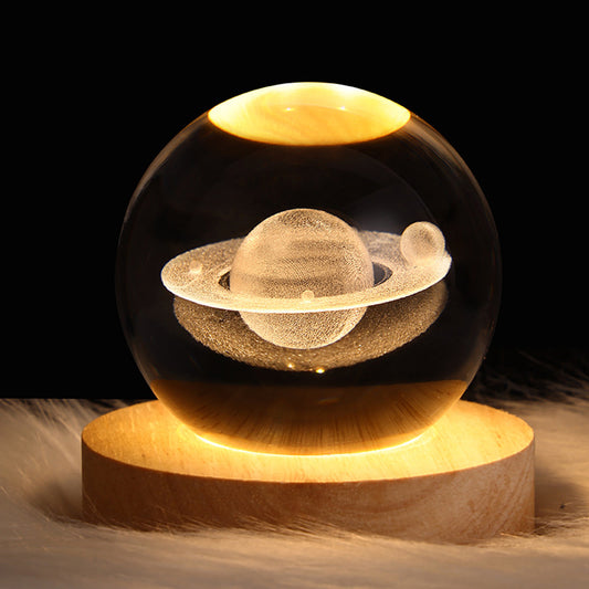 3D Milky Way System Ball with LED Stand Base Romantic Decor Saturn