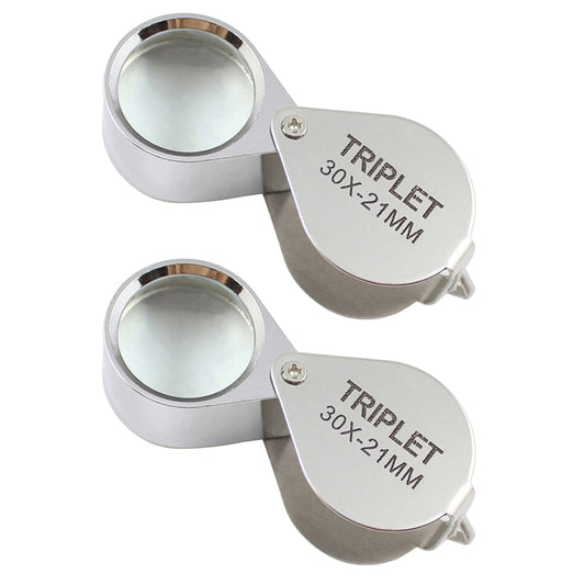 2Pcs 30 x 21MM Pocket Jewellers Eye Loupe Magnifier