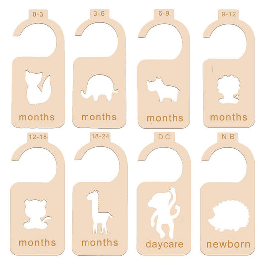 8Pcs Wooden Newborn Clothes Dividers Closet Wardrobe Nursery