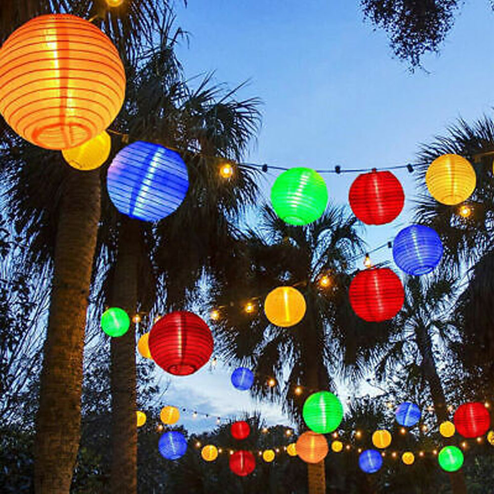 Solar LED String Fairy Lights Garden Lantern Hanging Xmas Chinese Style Outdoor