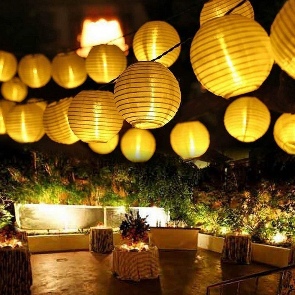 Solar LED String Fairy Lights Garden Lantern Hanging Xmas Chinese Style Outdoor