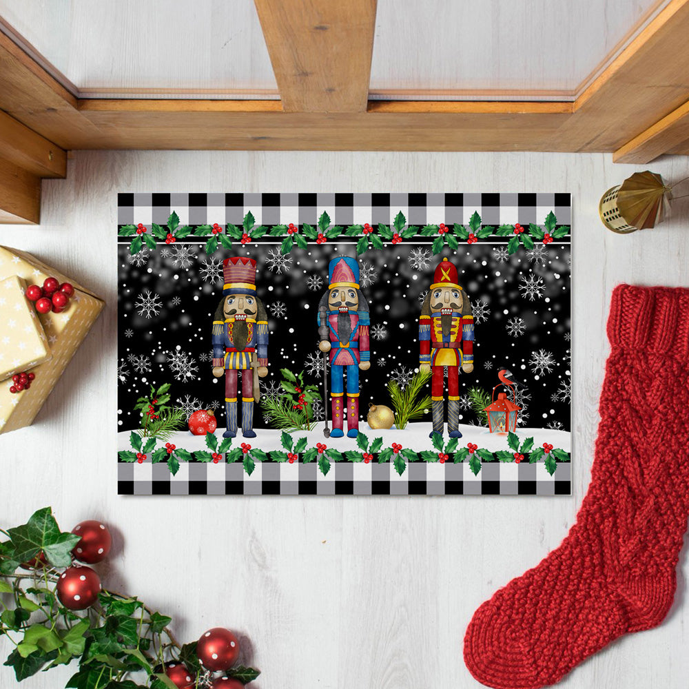 Christmas Nutcracker Doormat Indoor Outdoor Floor Mat Christmas Decoration