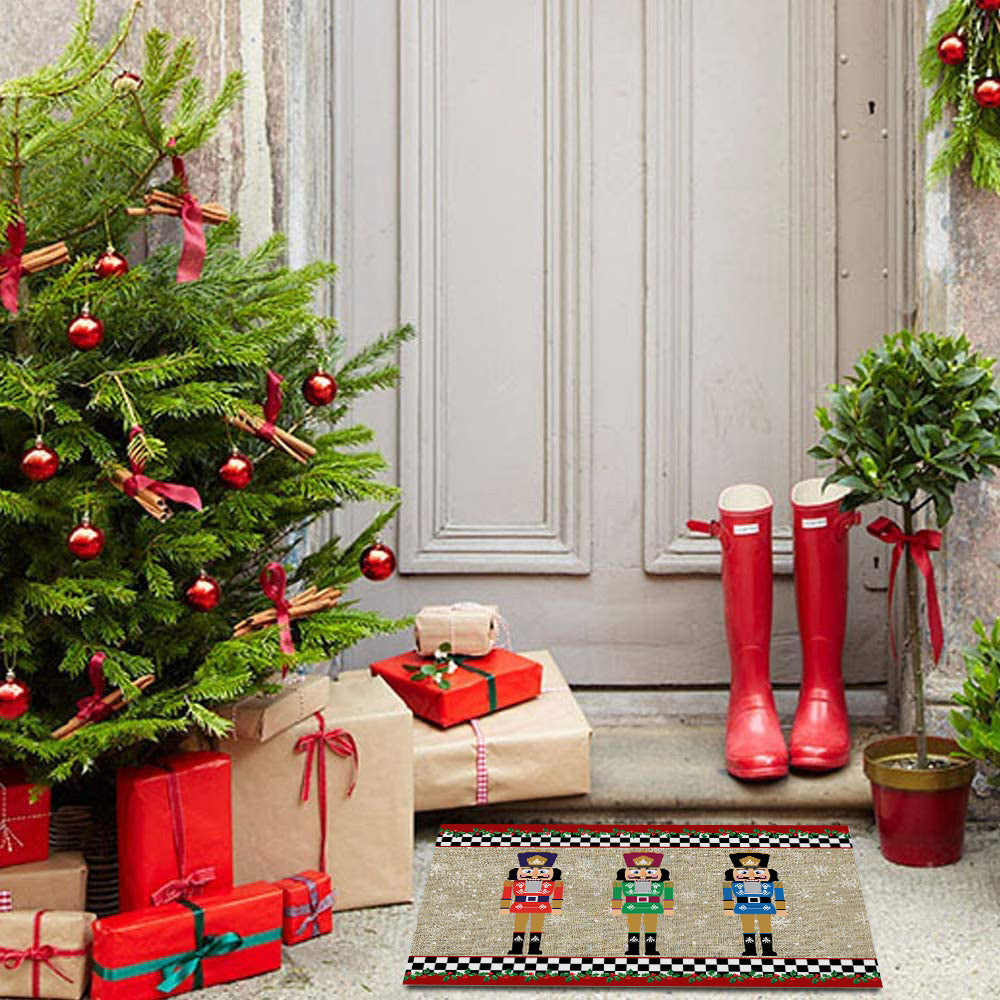 Christmas Nutcracker Doormat Indoor Outdoor Floor Mat Christmas Decoration