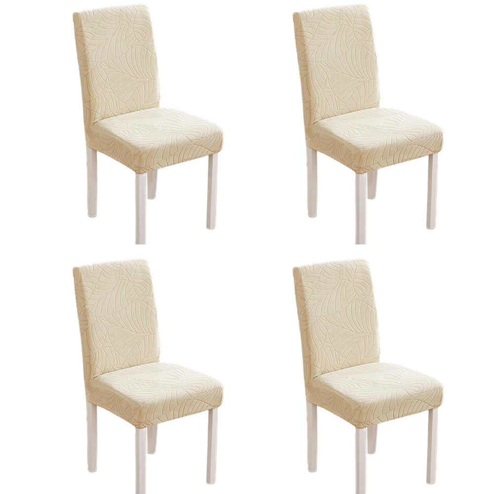 4Pcs Stretch Jacquard Dining Room Chair Cover Elastic Slipcover Home Yellow