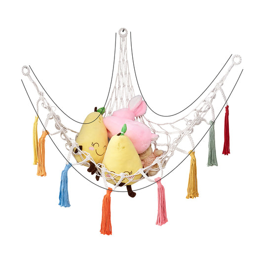 Boho Plush Toy Hammock Net Organizer