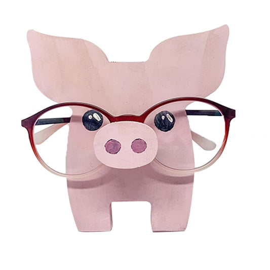 Animal Wooden Eyeglasses Holder-Piglet