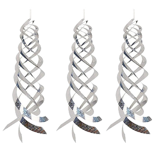 3 Pack Silver Rotating Reflective Rod Bird Scare Tool