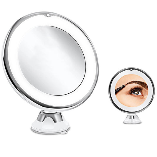 10X Magnifying 360 Degree Rotating Makeup Mirror with LED Lights