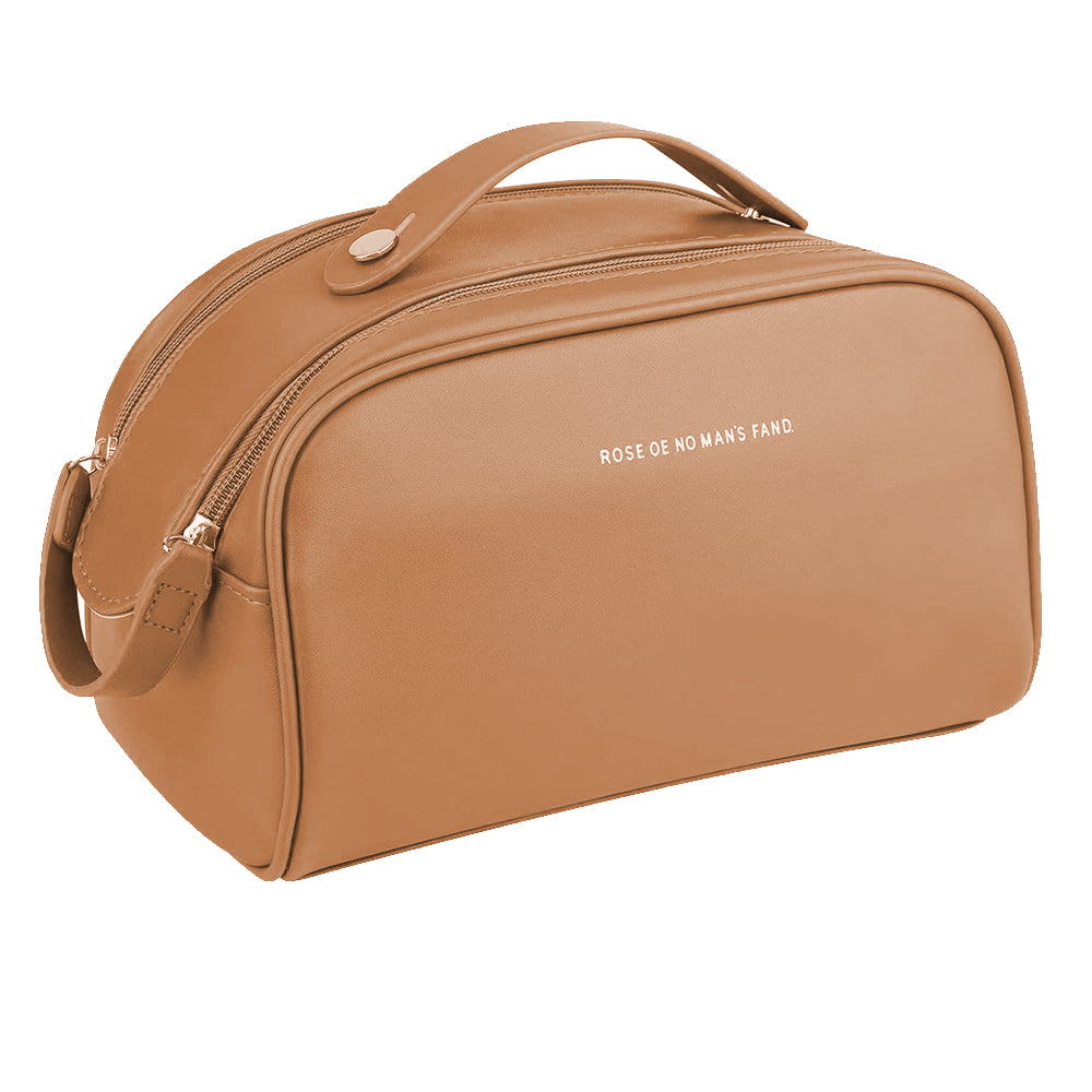 Double Zipper Cosmetic Bag Makeup Organizer Travel Toiletry Bag