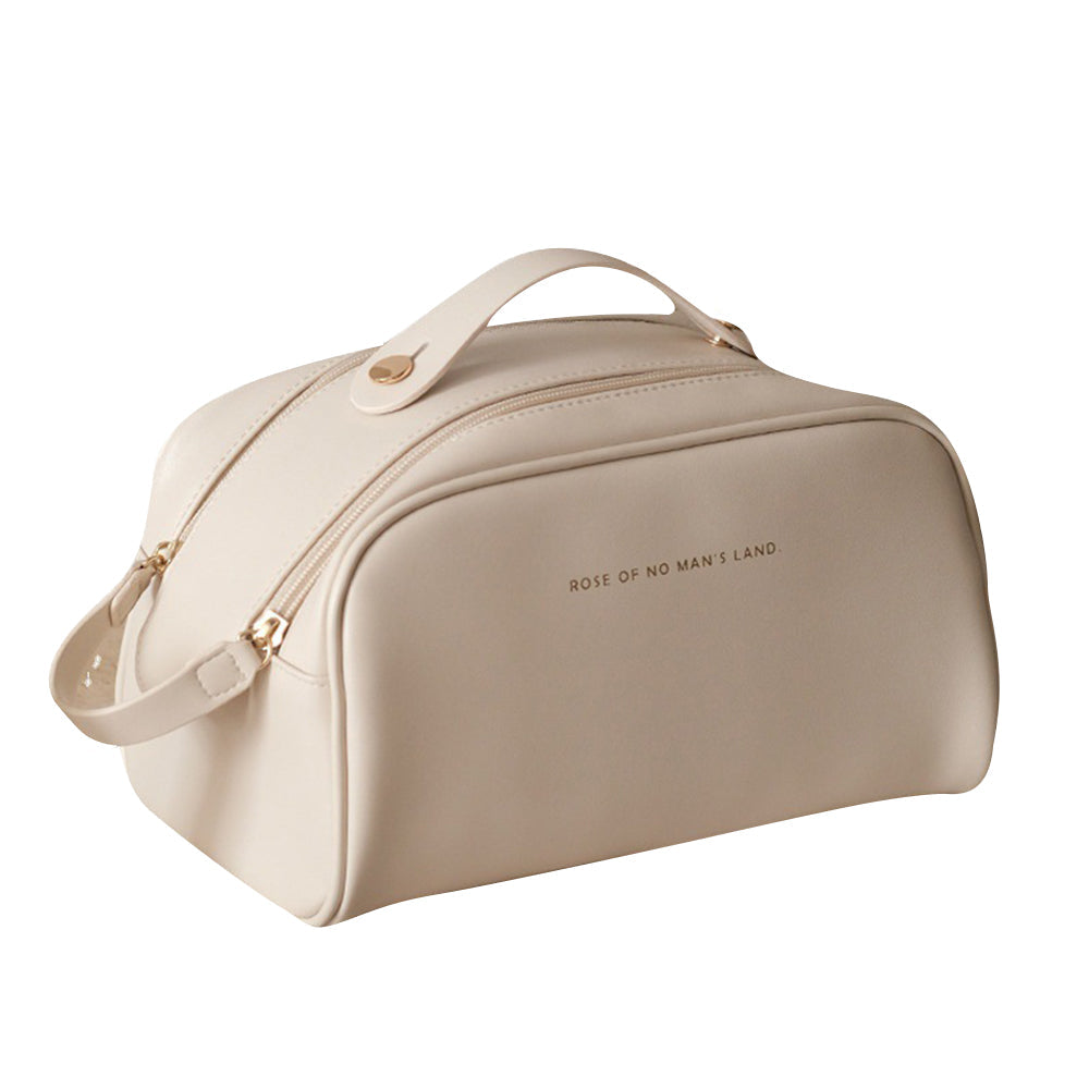 Double Zipper Cosmetic Bag Makeup Organizer Travel Toiletry Bag