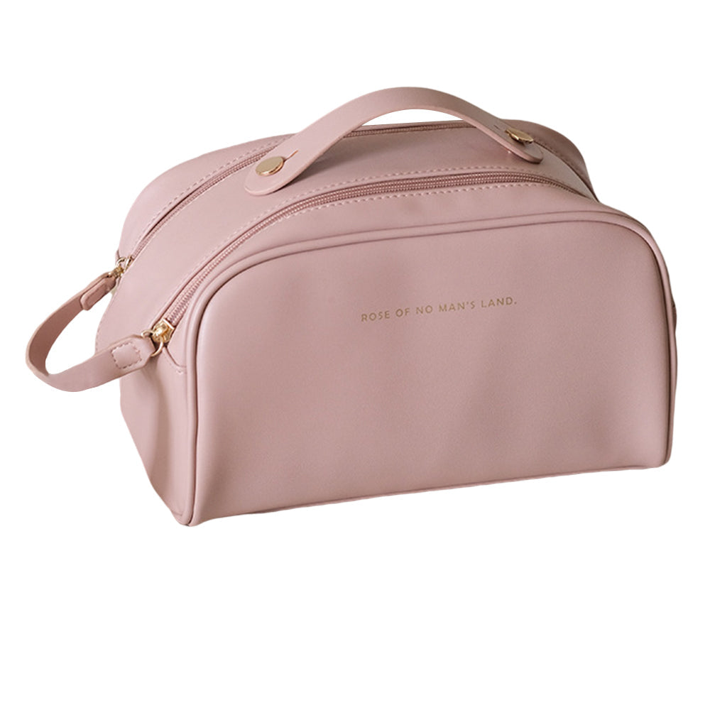 Double Zipper Cosmetic Bag Makeup Organizer Travel Toiletry Bag