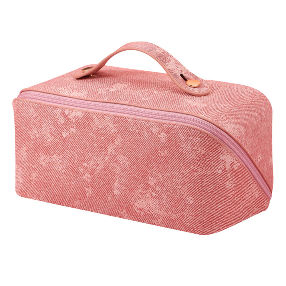 Large Opening PU Leather Makeup Bag