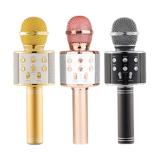 Kids Portable Bluetooth Wireless Karaoke Microphone with LED Lights