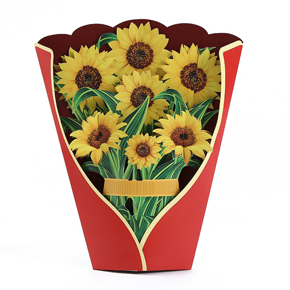 3D Pop-Up Mother's Day Forever Paper Flower Bouquet Greeting Cards with Note Card