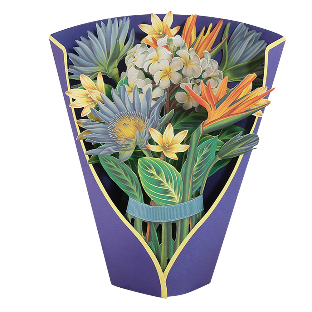 3D Pop-Up Mother's Day Forever Paper Flower Bouquet Greeting Cards with Note Card