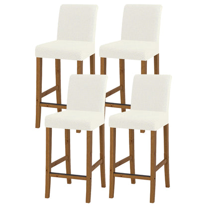 4Pcs Cafe Bar Stool Jacquard Covers Stretch Dining Room Armless Chair Slipcover