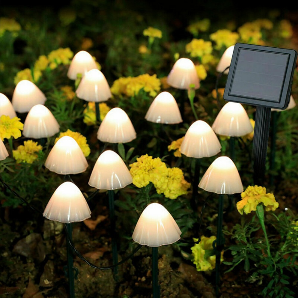 5m 20LED Solar Mushroom String Lights