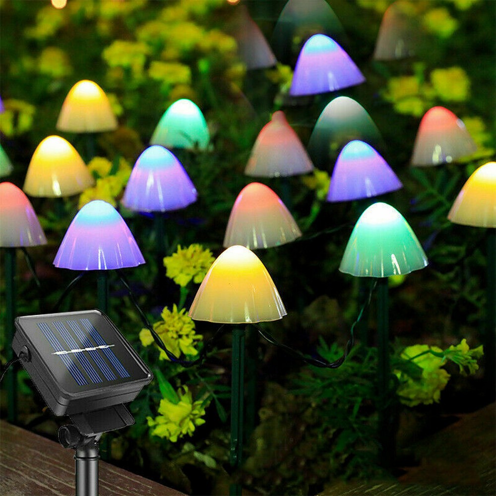 5m 20LED Solar Mushroom String Lights