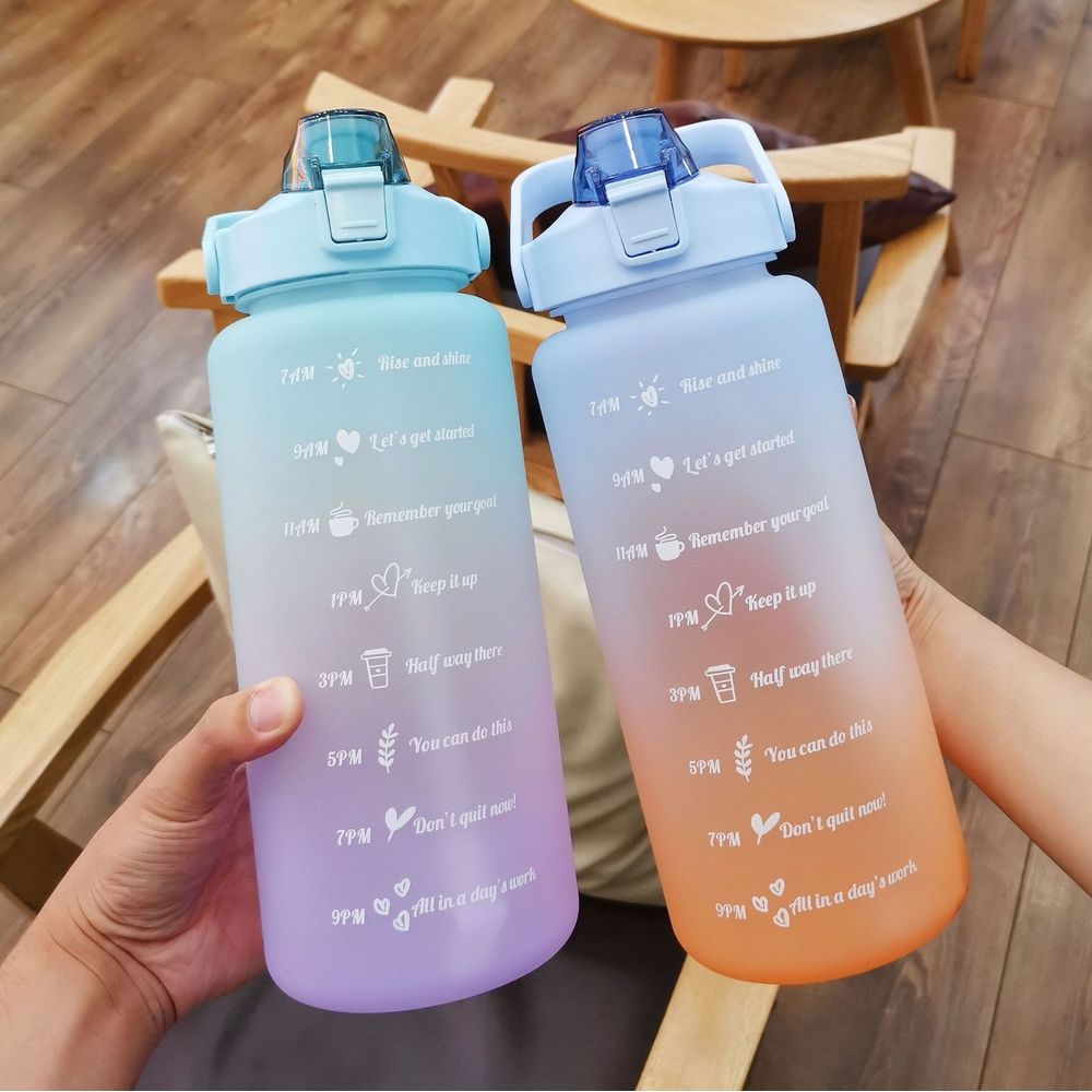 2L Sports Water Bottle with a Black Bottle Sleeve