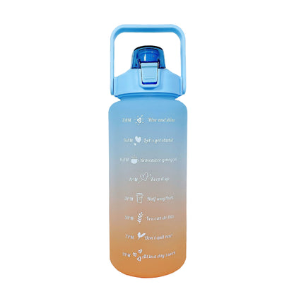 2L Large-capacity Water Bottle With Time Markings Motivational Drink Flask