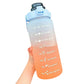 2L Large-capacity Water Bottle With Time Markings Motivational Drink Flask