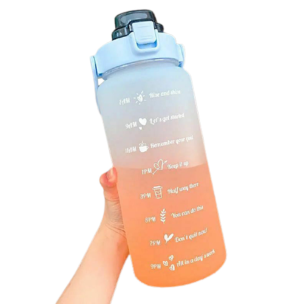 2L Large-capacity Water Bottle With Time Markings Motivational Drink Flask