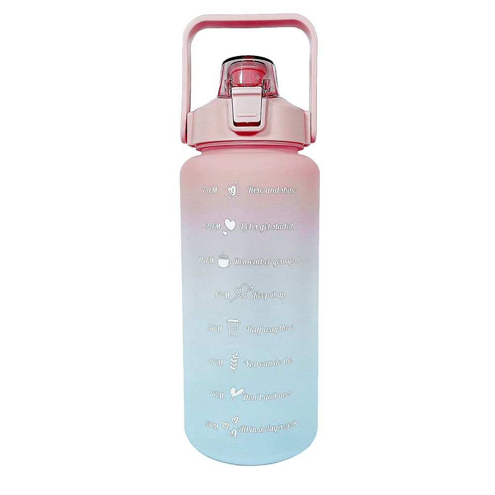 2L Large-capacity Water Bottle With Time Markings Motivational Drink Flask