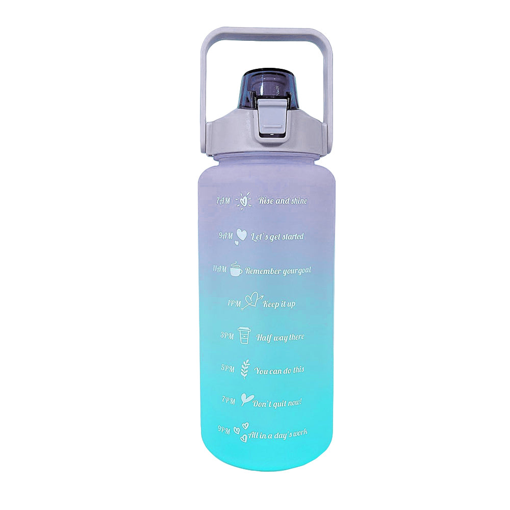 2L Large-capacity Water Bottle With Time Markings Motivational Drink Flask