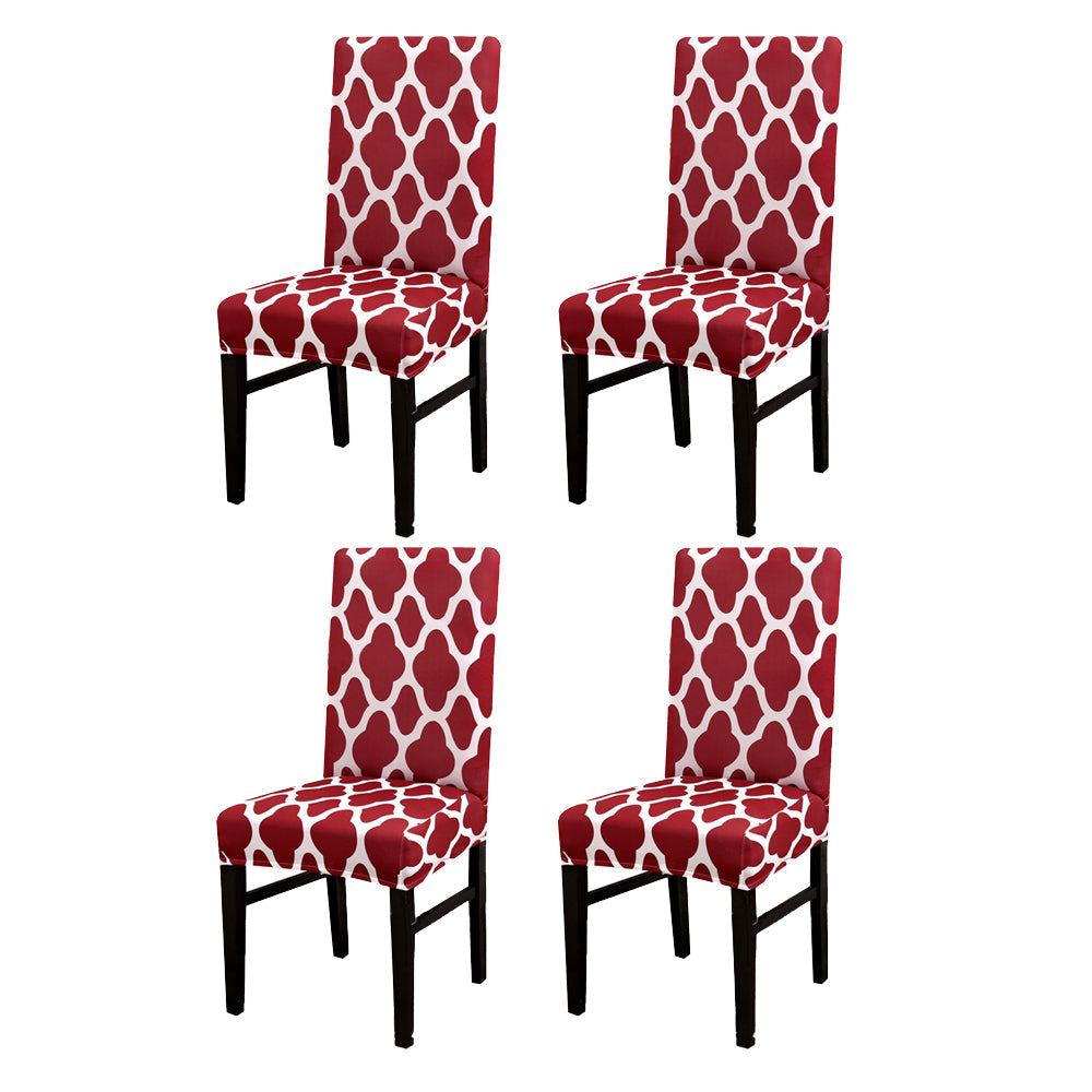 4Pcs Elastic Dining Chair Protective Covers for Home Use