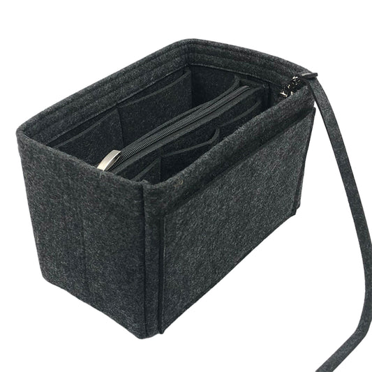 Felt Bag Organiser Handbag Insert Liner Tote Dark Grey