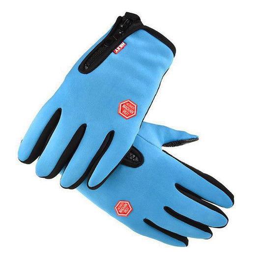 Touch Screen Gloves Water Resistant Skiing Hiking Running-Blue